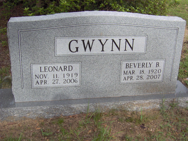 Headstone for Gwynn, Beverly